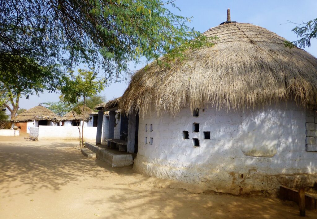 Dorp in de Thar woestijn - Nabij Jodhpur - Blauwe stad van India