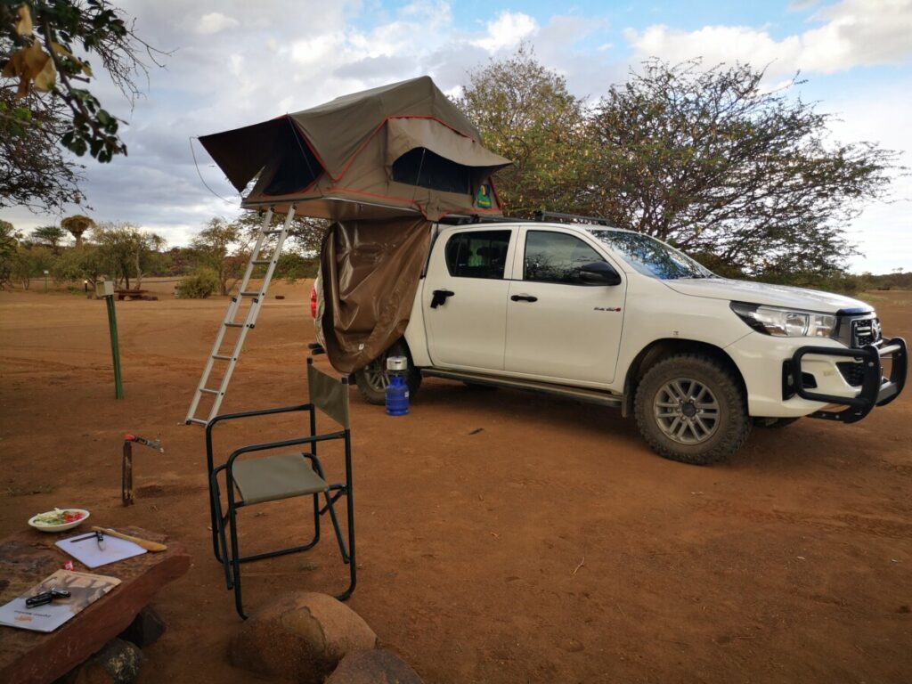 My rooftoptent at quivertree forest rest camp