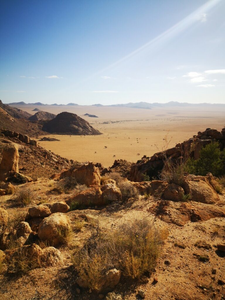 Wandelen nabij Aus, op weg naar Viewpoint Stone Horse