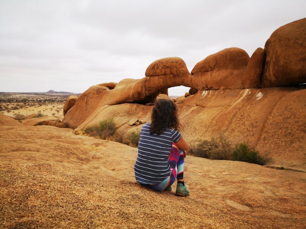 Enjoying some time at Spitzkoppe Rock Arch