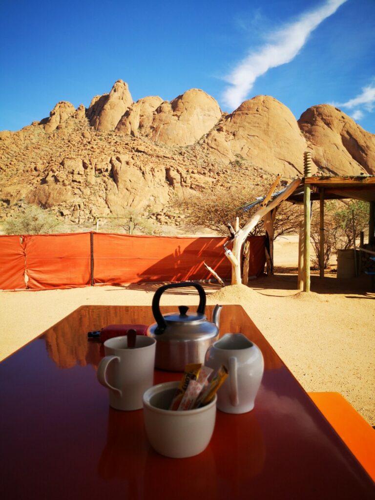 Breakfast at the restaurant of Spitzkoppe NP