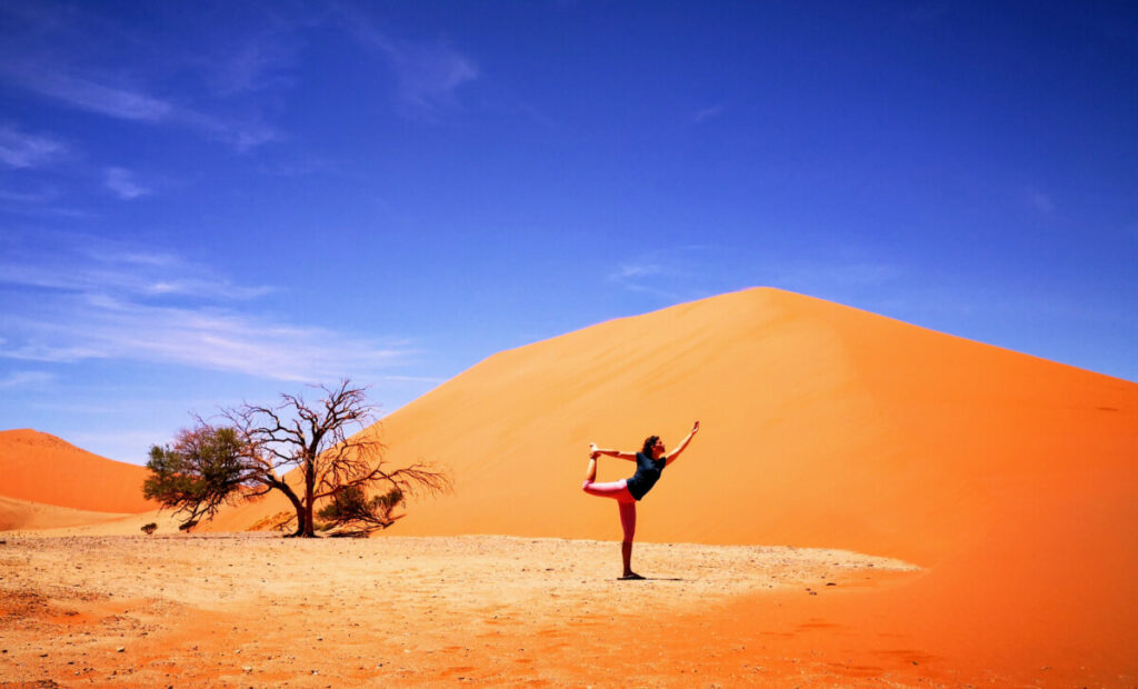 Yoga Pose at Dune 45 in the Sossusvlei - Namibia