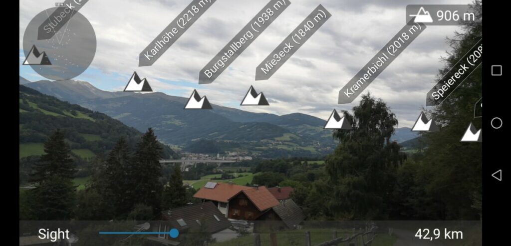 Screenshot van de Alpe Adria Trail app