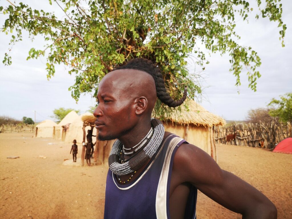 Hairstyle of a Himba man