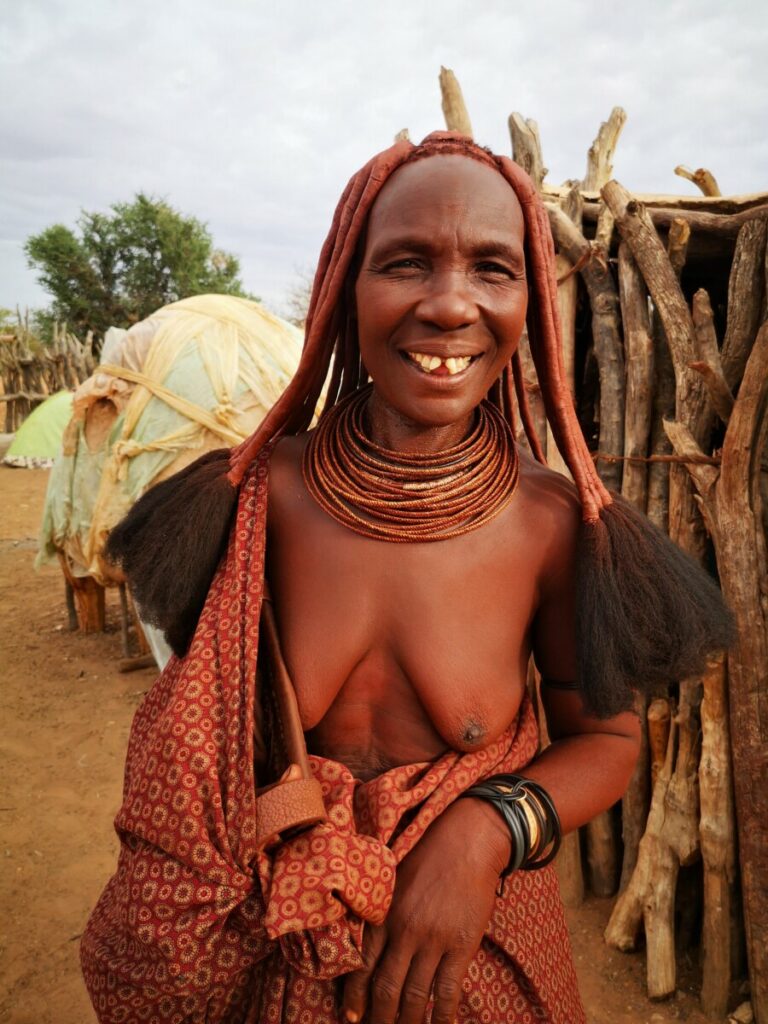 The typical sharpened front teeth of the Himba - Namibia