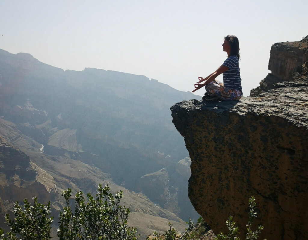 Genieten van het uitzicht over Jebel Shams