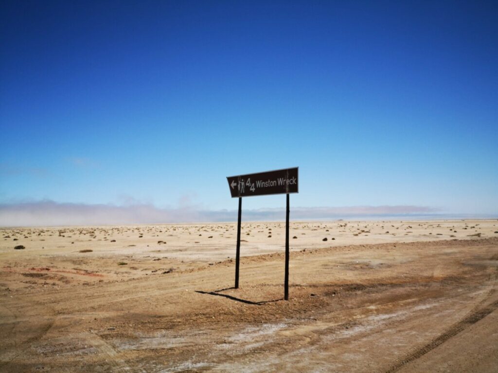 Rustic Shipwrecks Skeleton Coast - Signs for shipswrecks along the road