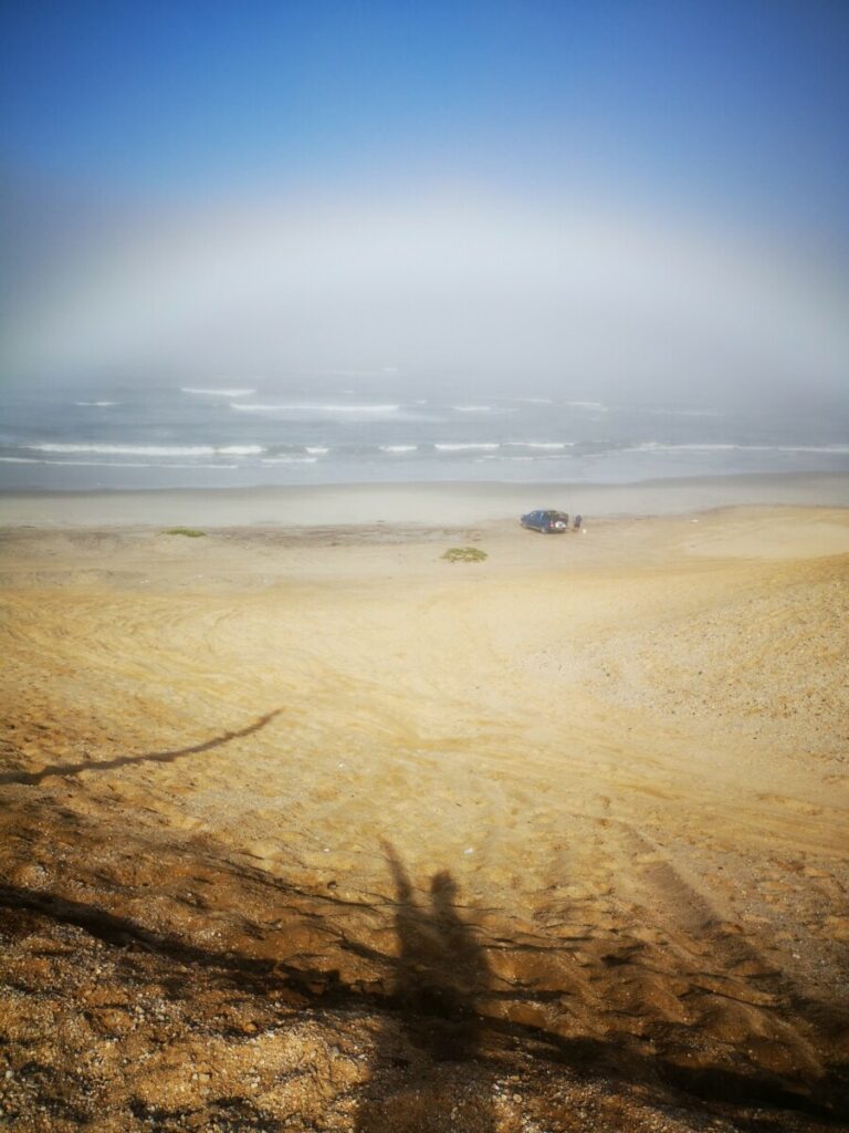 Roestige Scheepswrakken Skeleton Coast - Mist Halo - Namibië