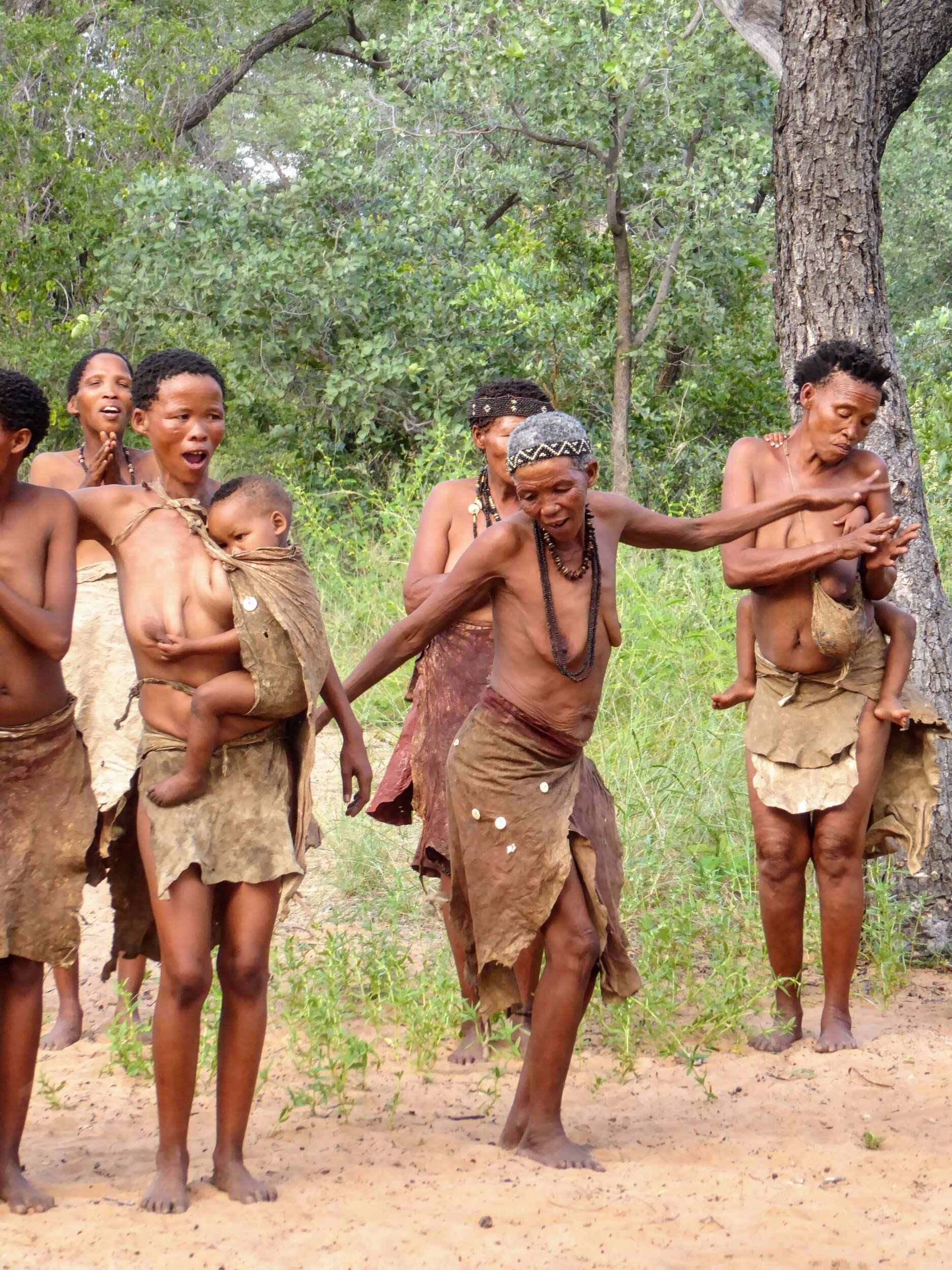 Dansavond tijdens mijn lokaal verblijf bij de San stam - Grashoek Namibie Dansavond bij de San stam - Grashoek Namibie