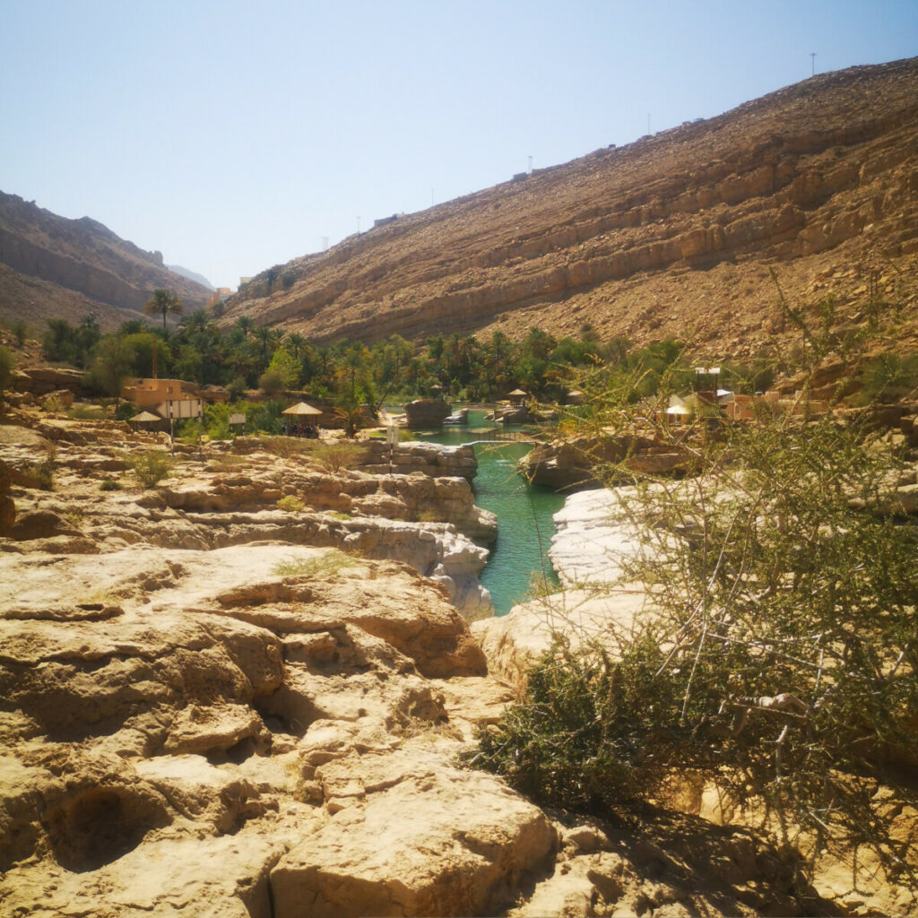 Zwemmen in de Wadi Bani Khalid - Oman