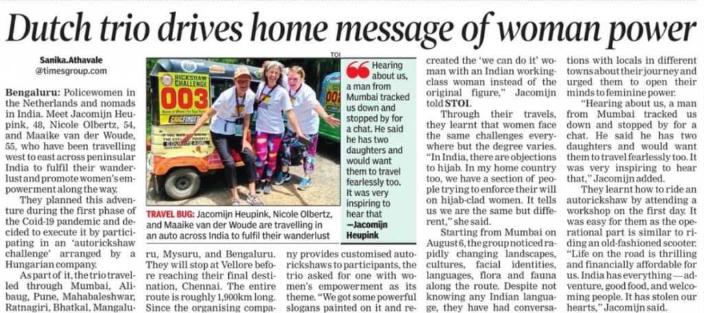 Times of India - Bangalore - Rickshaw Challenge MumbaiXpress