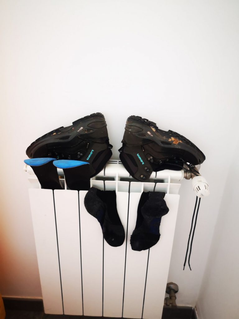 Shoes, soles and socks drying - Fishermen's Trail