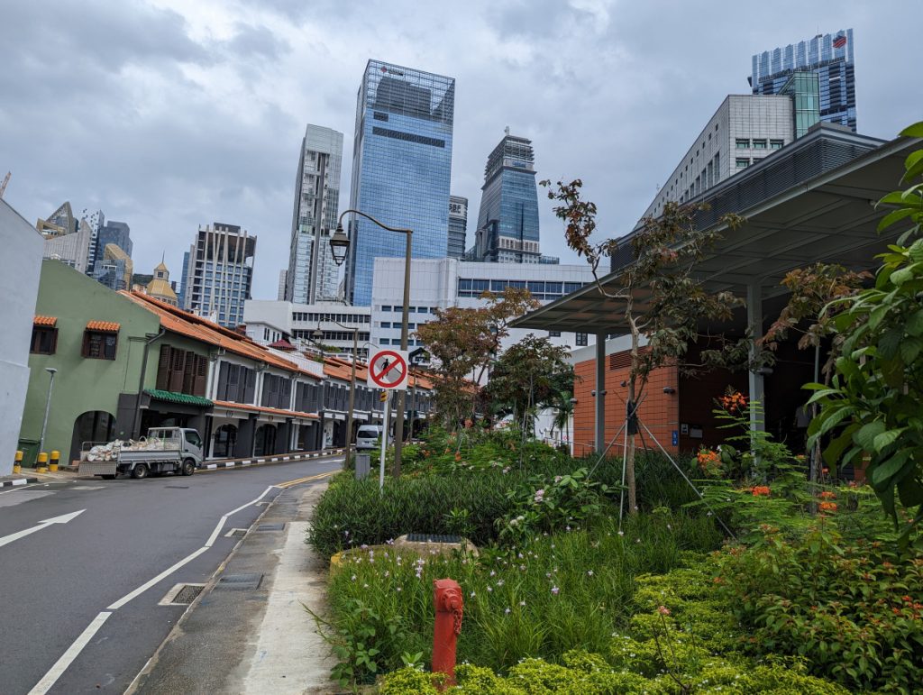 Street opposite Buddha Tooth Relic Temple Singapore