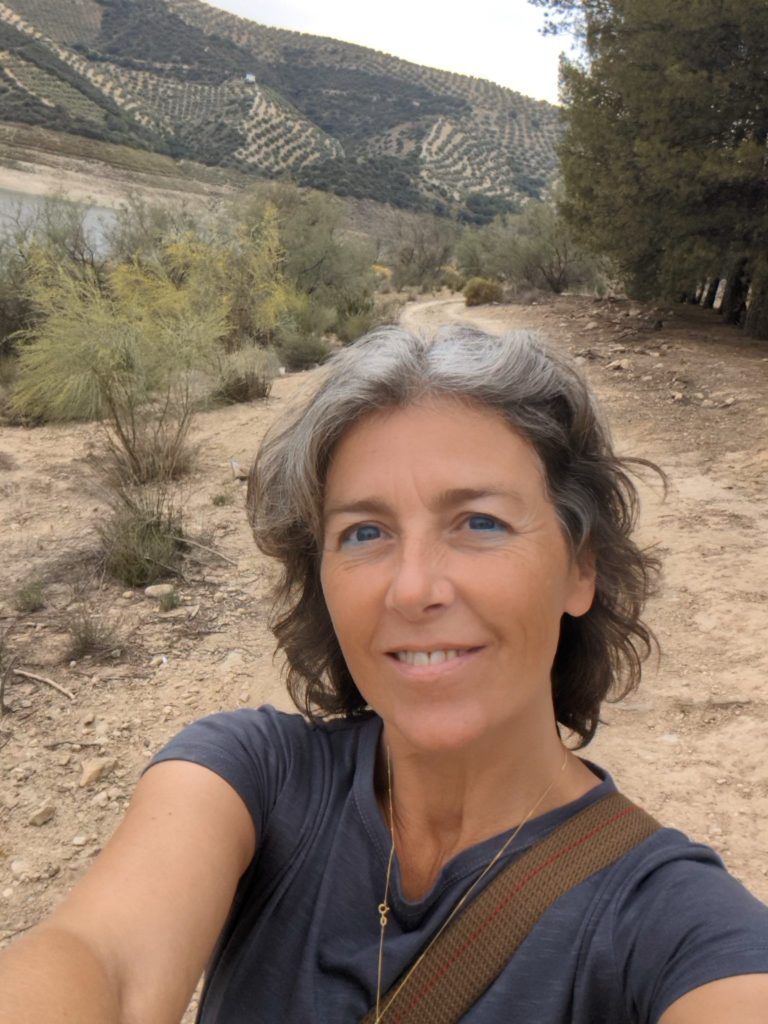 Hiking along the water reservoir at Iznajar - Andalusia, Spain