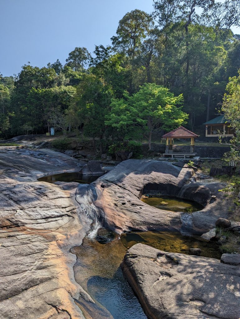 Seven Wells Waterfall - Before my walk, hardly anyone was there - Langkawi - Machinchang Trail