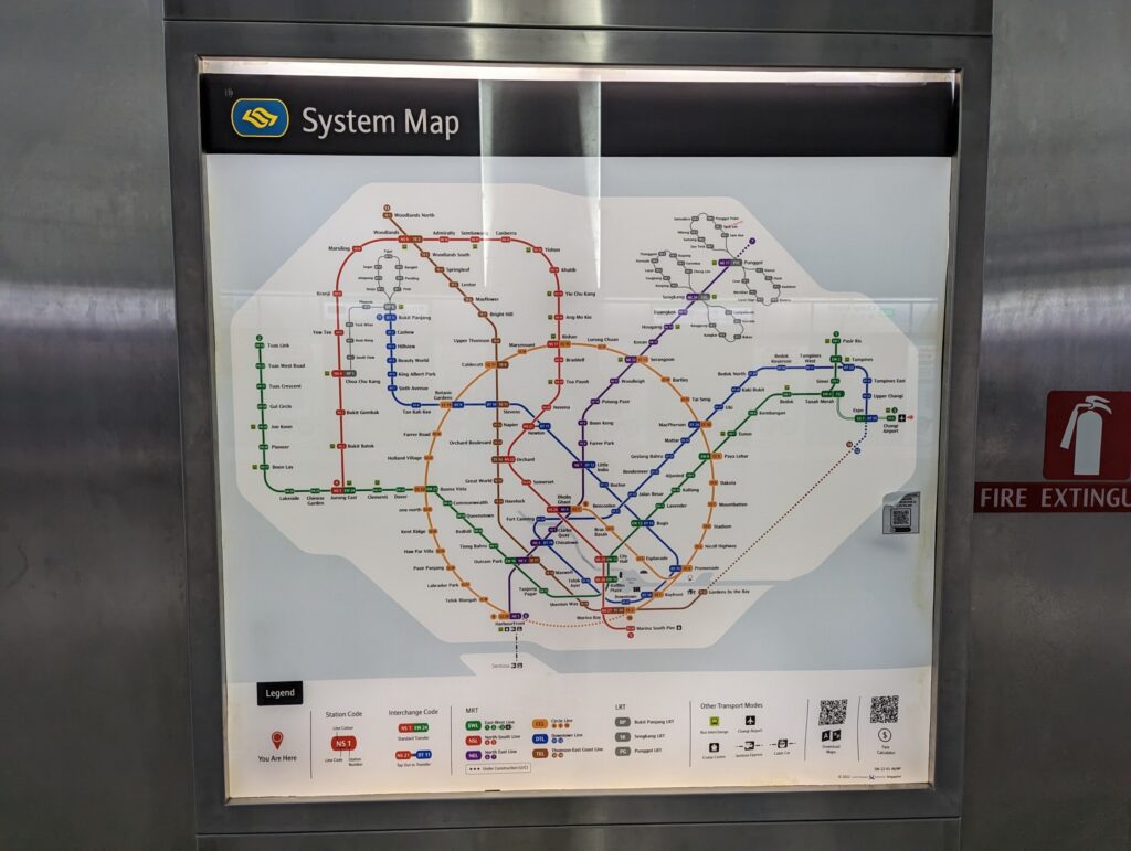 MRT map Singapore - Map of the metrosysteem of Singapore