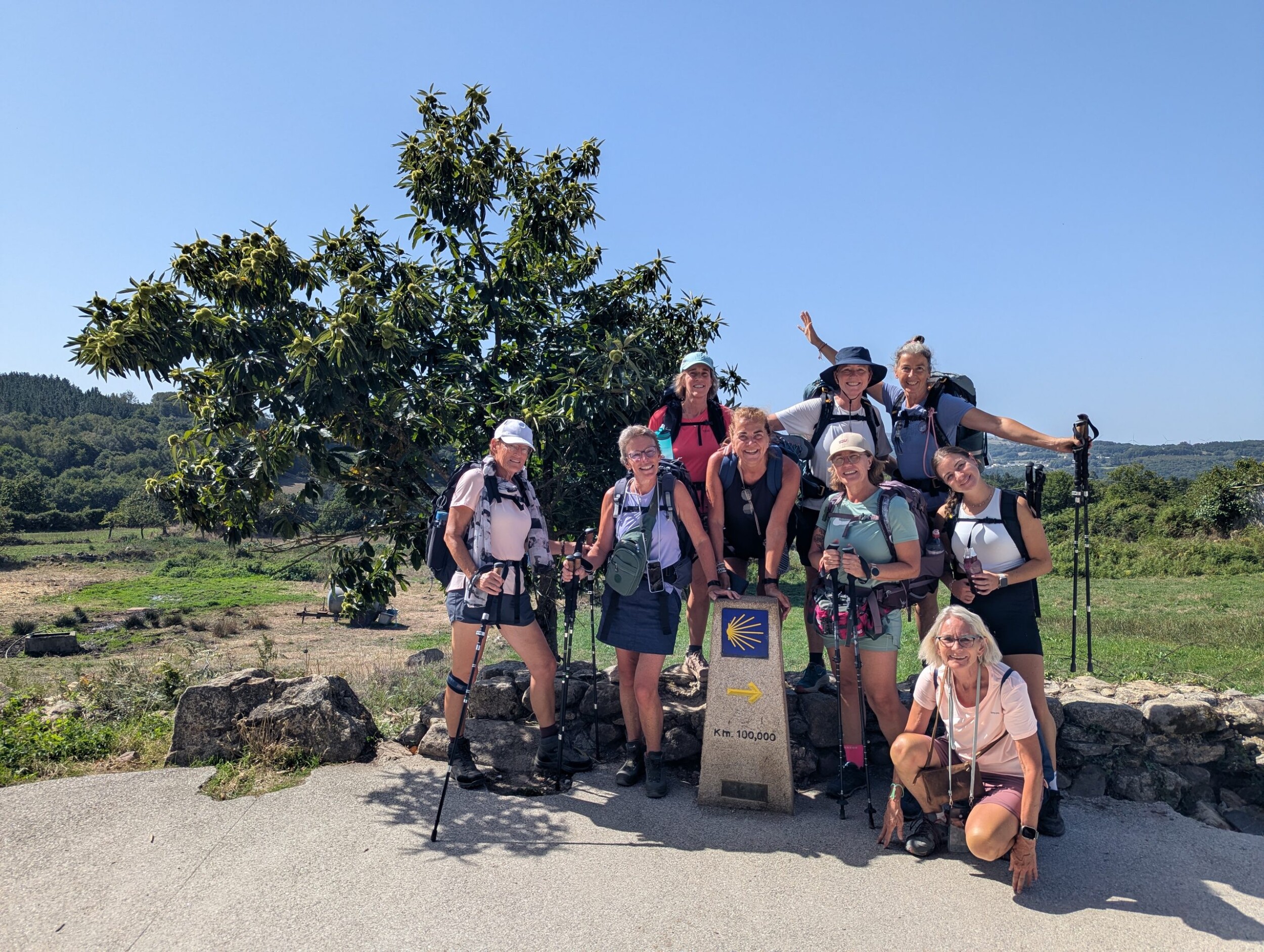Pelgrimstocht naar Santiago de Compostela - Spanje - Alleen wandelen maar toch samen! Bij het 100 km paaltje - 200 km Camino de Santiago