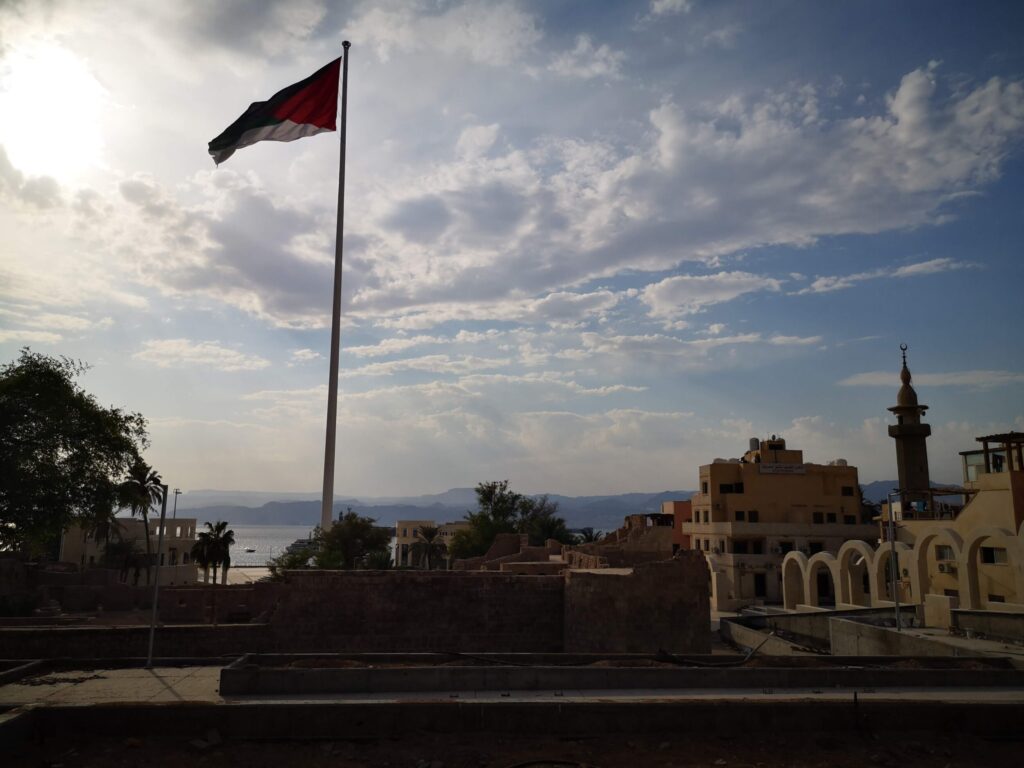 Zicht op het fort in Akaba - Jordanië