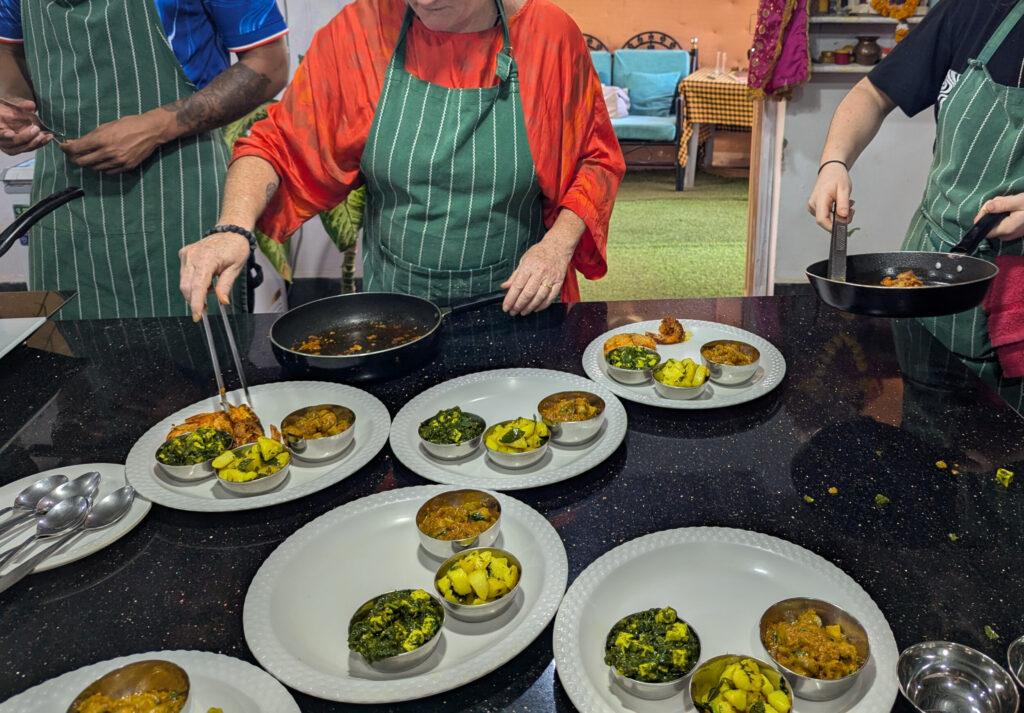 Netjes het bord opmaken bij Rahuls Cookery - Palolem, Goa india