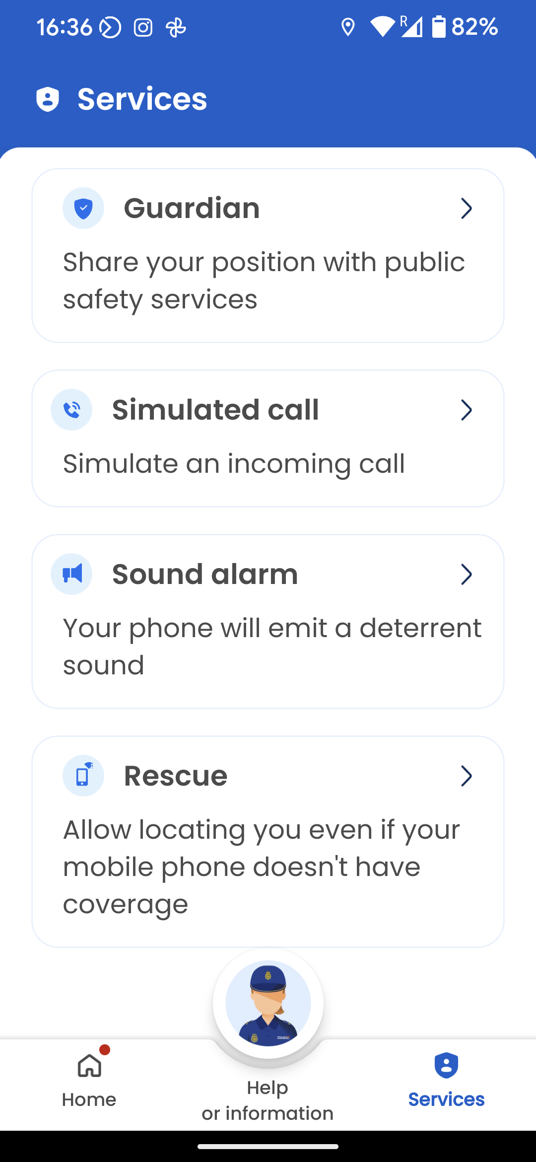 Alert Cops app in Spanje