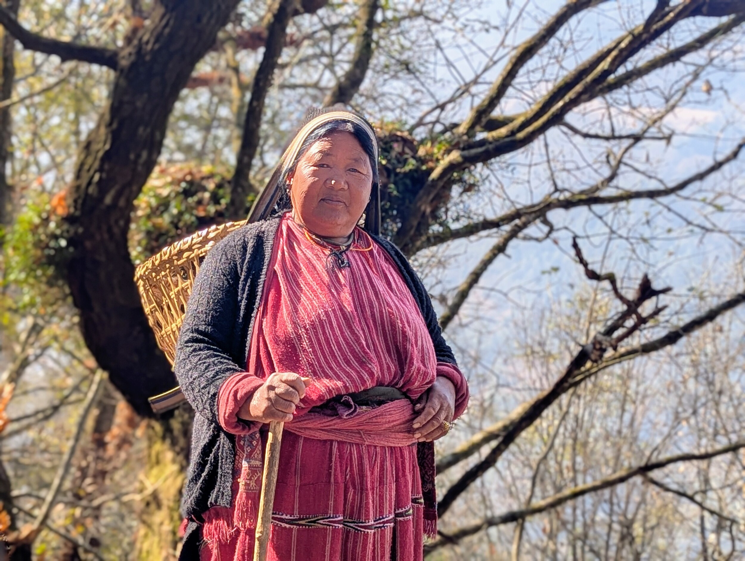 Monpa vrouw in de Himalaya van Arunachal Pradesh