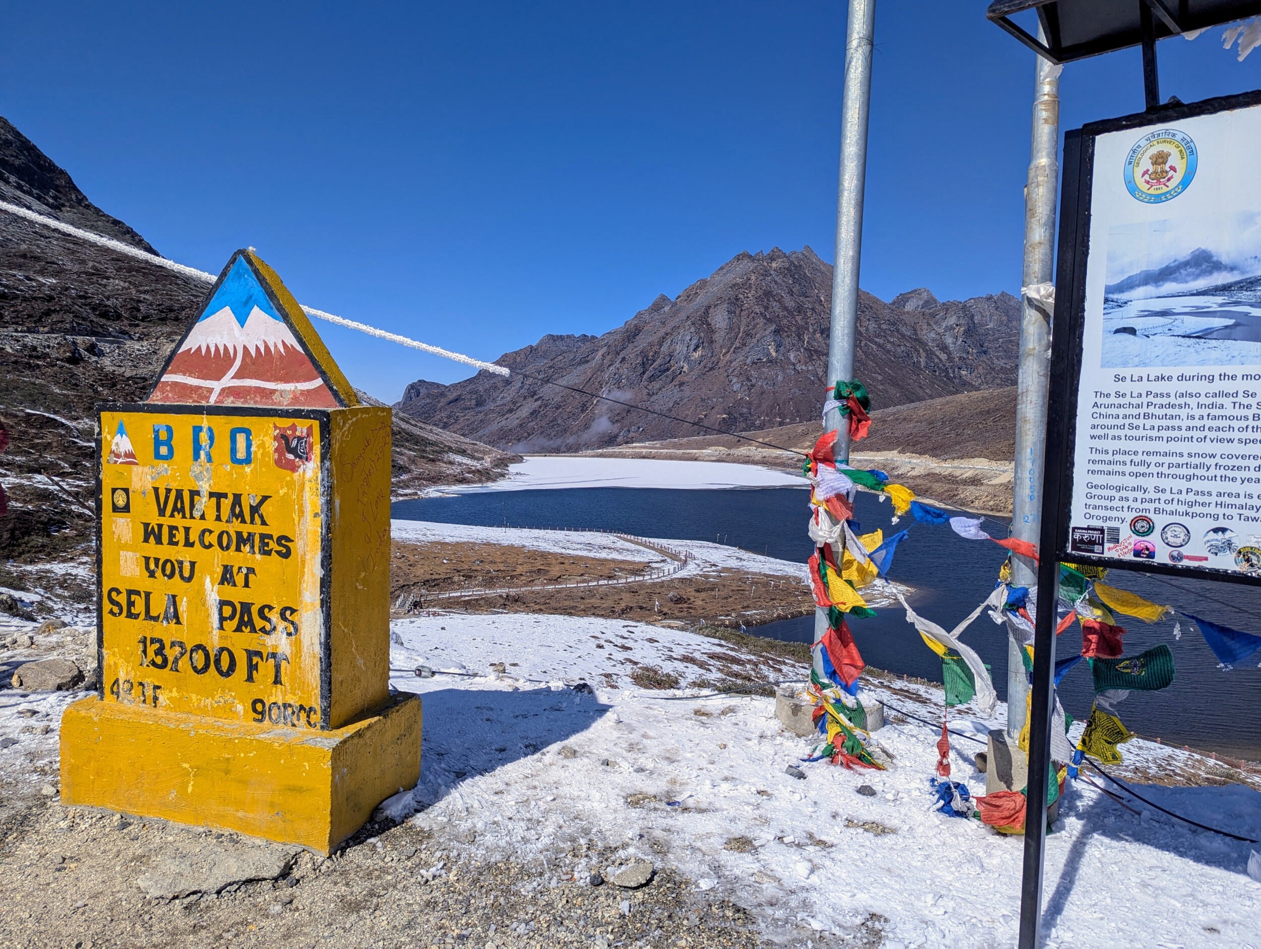 Sela lake bij sela pass op hoogte - Arunachal Pradesh