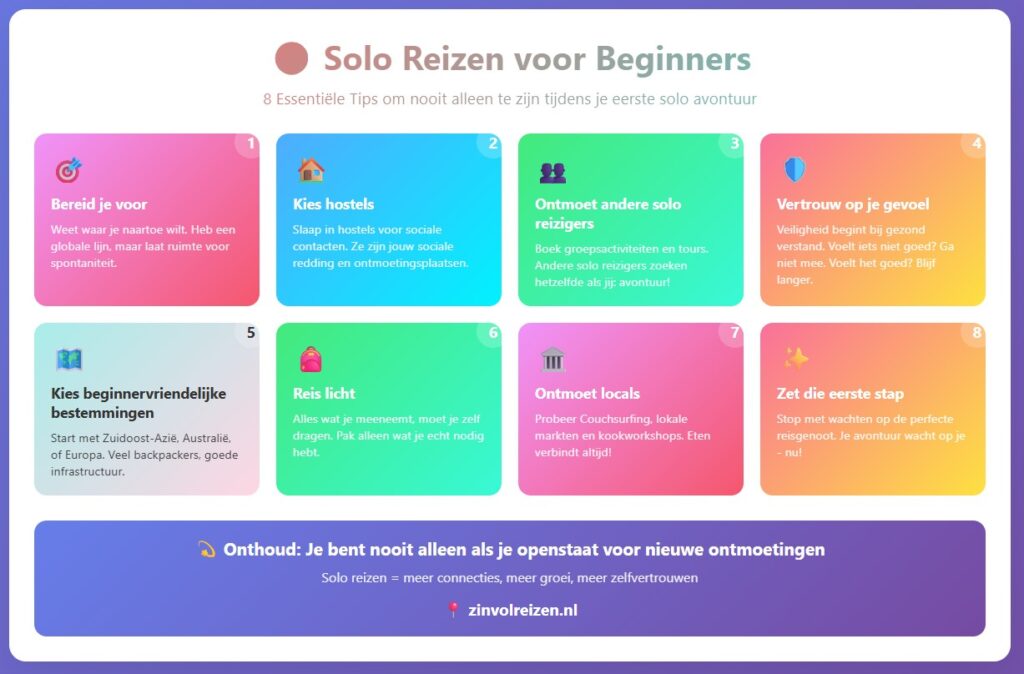 Tips Soloreizen Infographic Zinvol Reizen