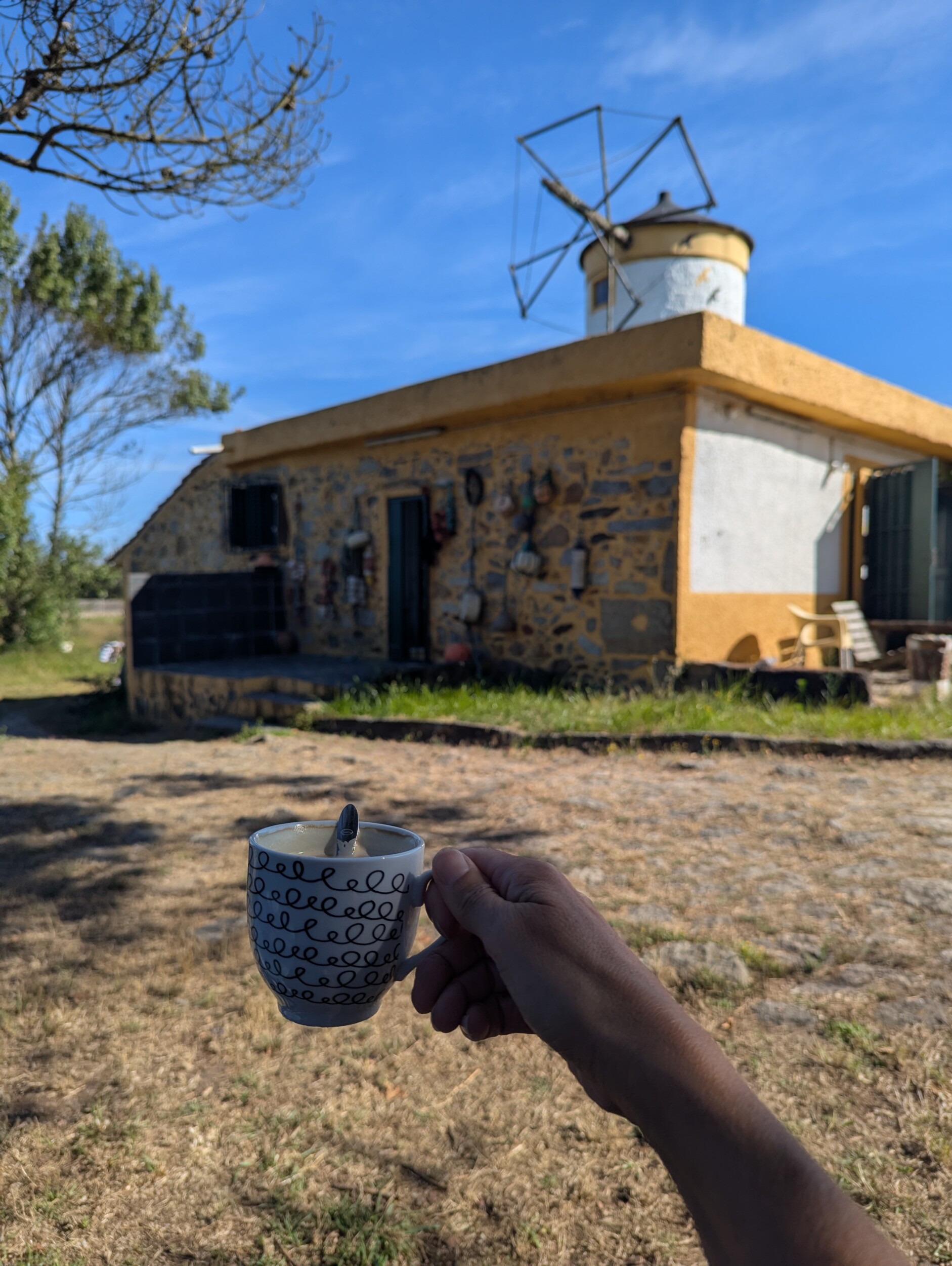 camino portugues - koffie bij de molen