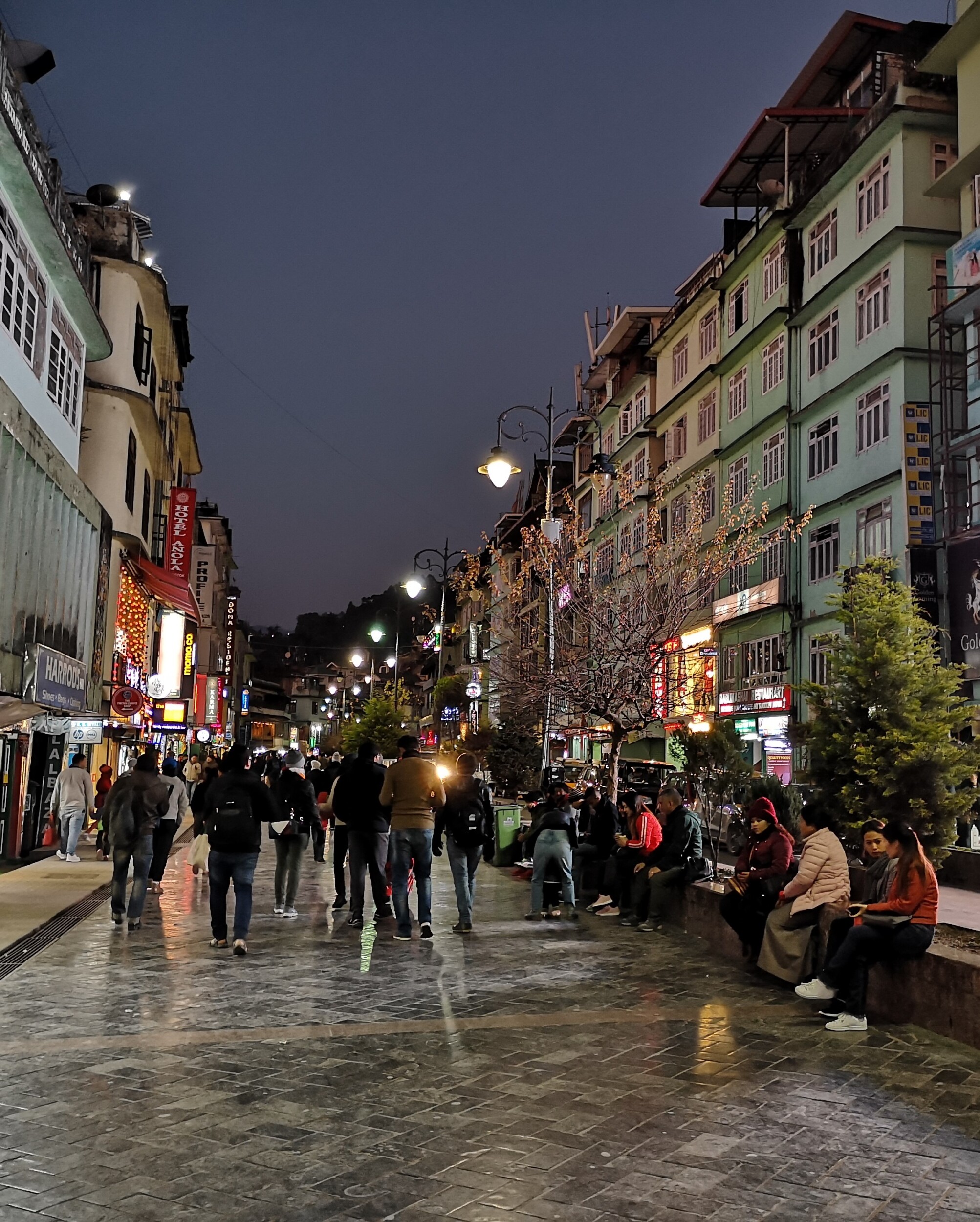 MG road in Gangtok, Sikkim