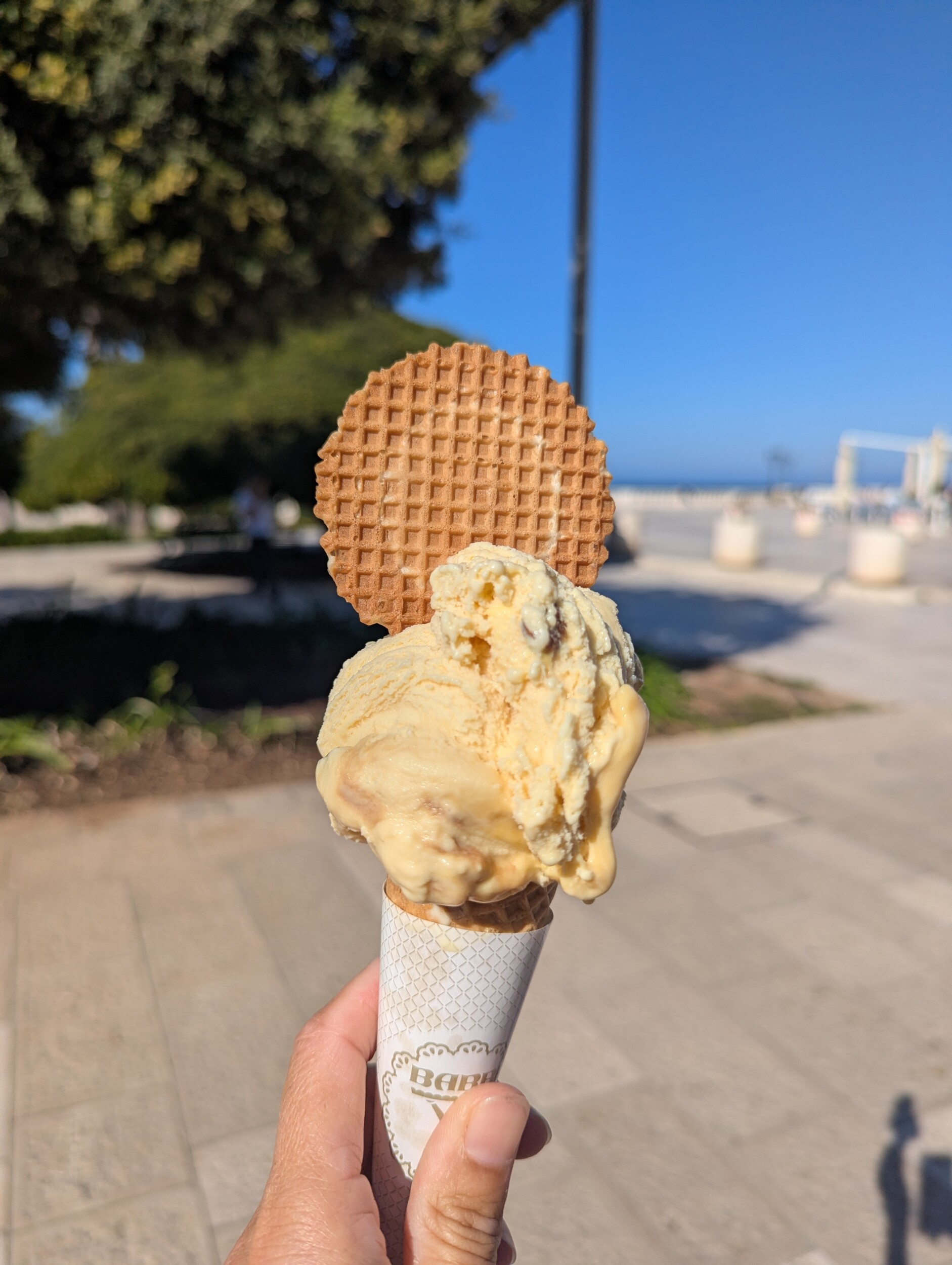 Een ijsje in L'Otrale in Otranto, Puglia, Italie