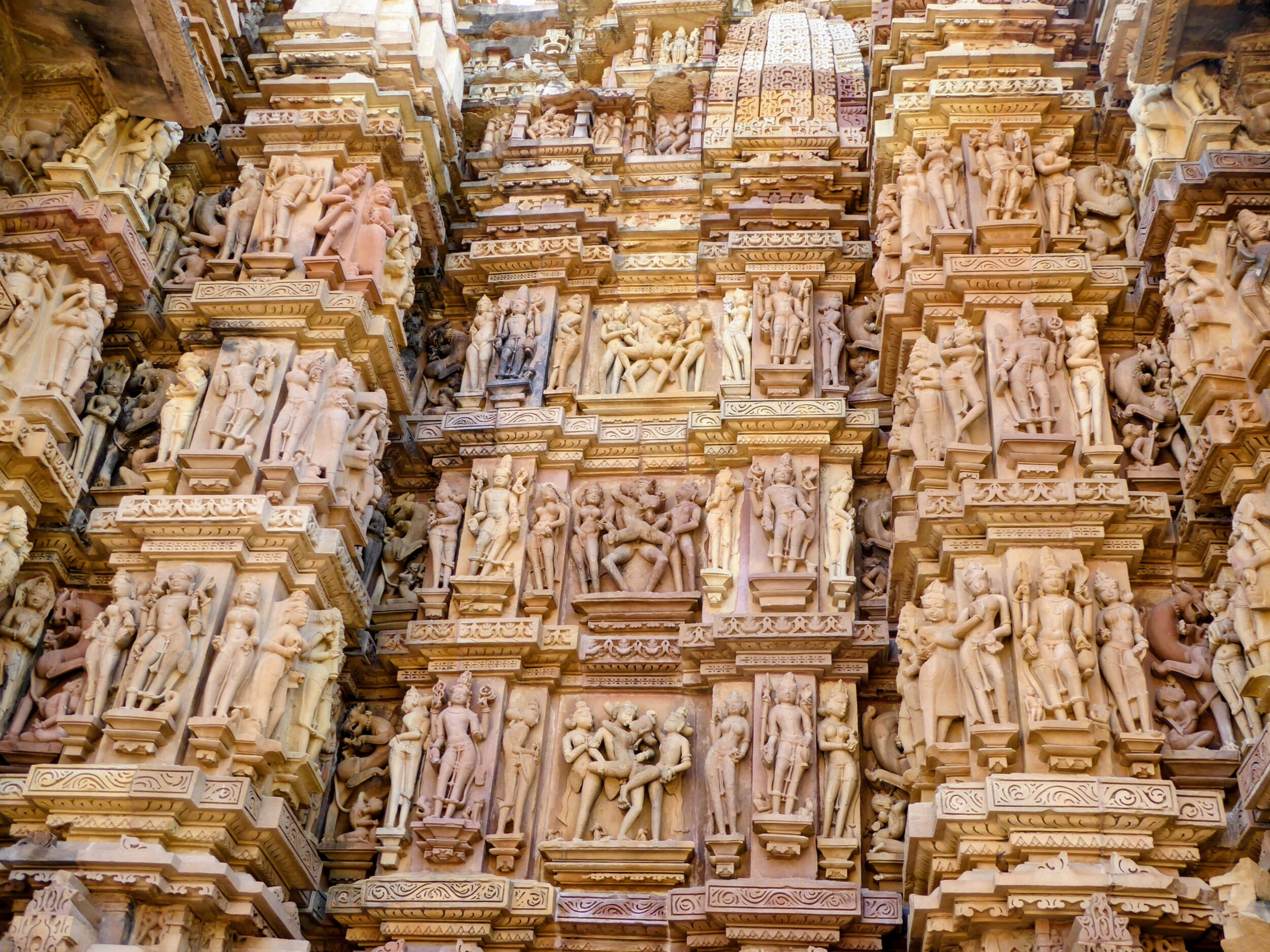 Beeldhouwerk van de Tempels van Khajuraho India