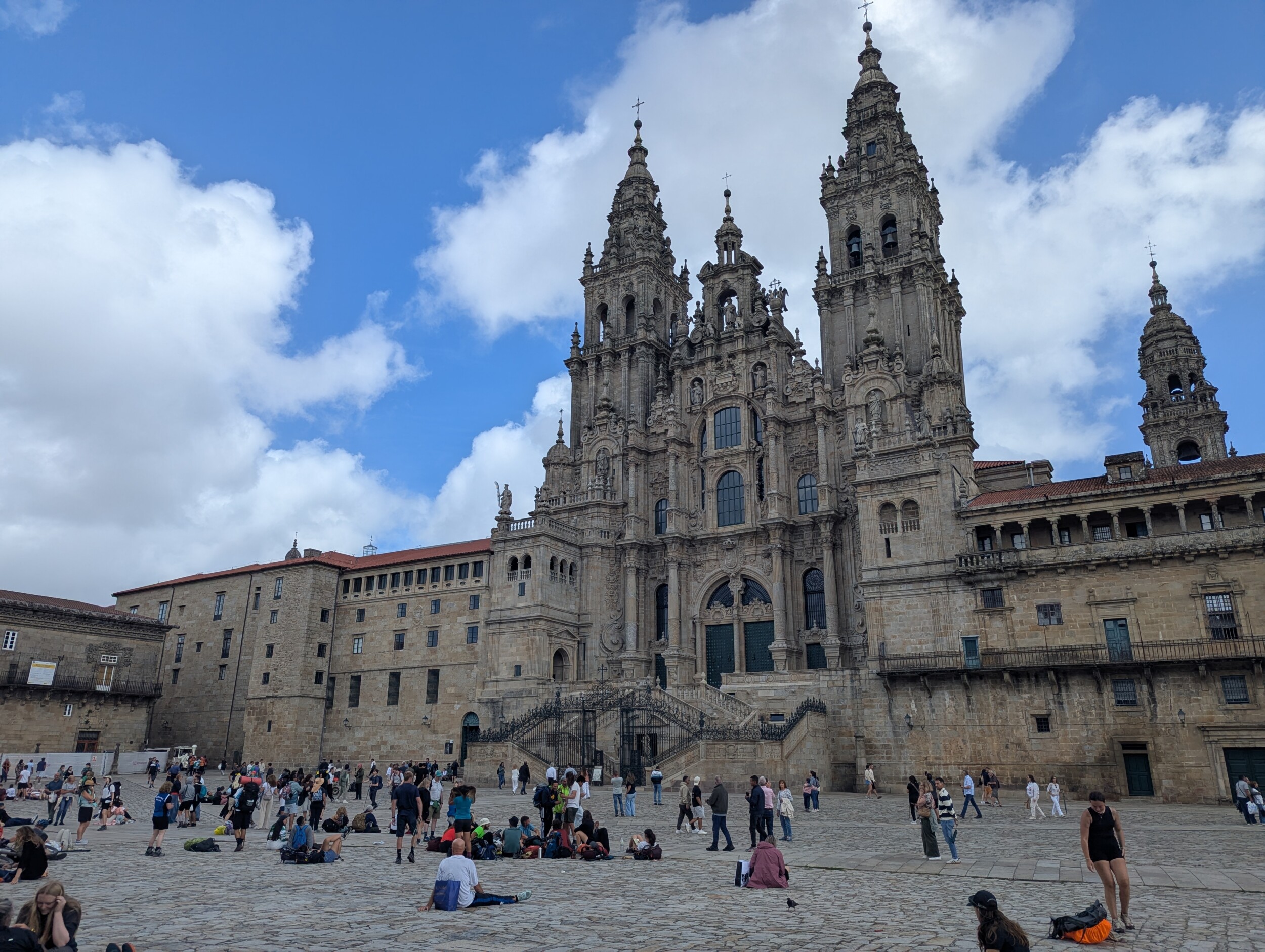 Aankomst Santiago de Compostela Spanje