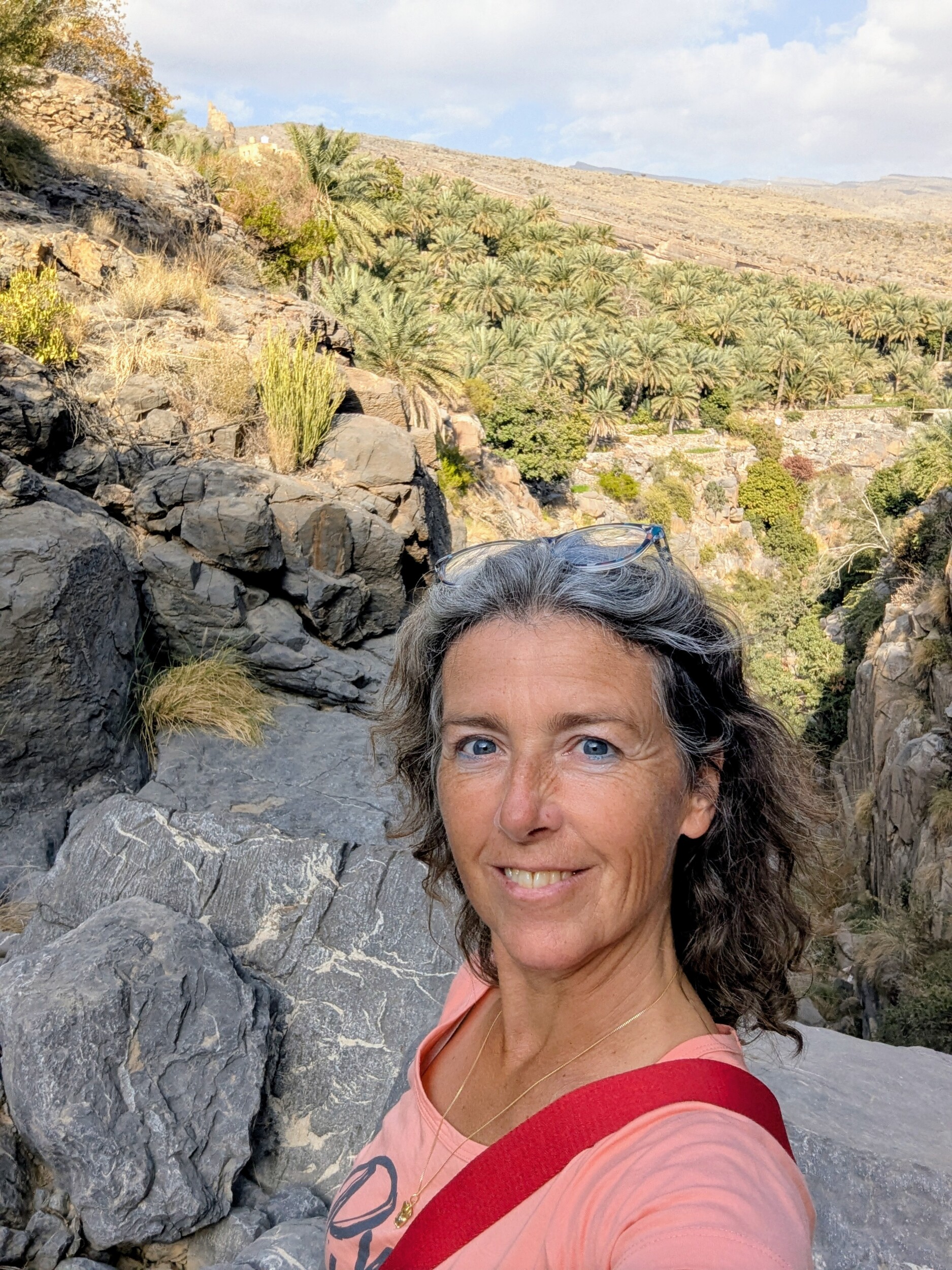 Genieten van de omgeving bij Misfat Al Abriyeen Oman